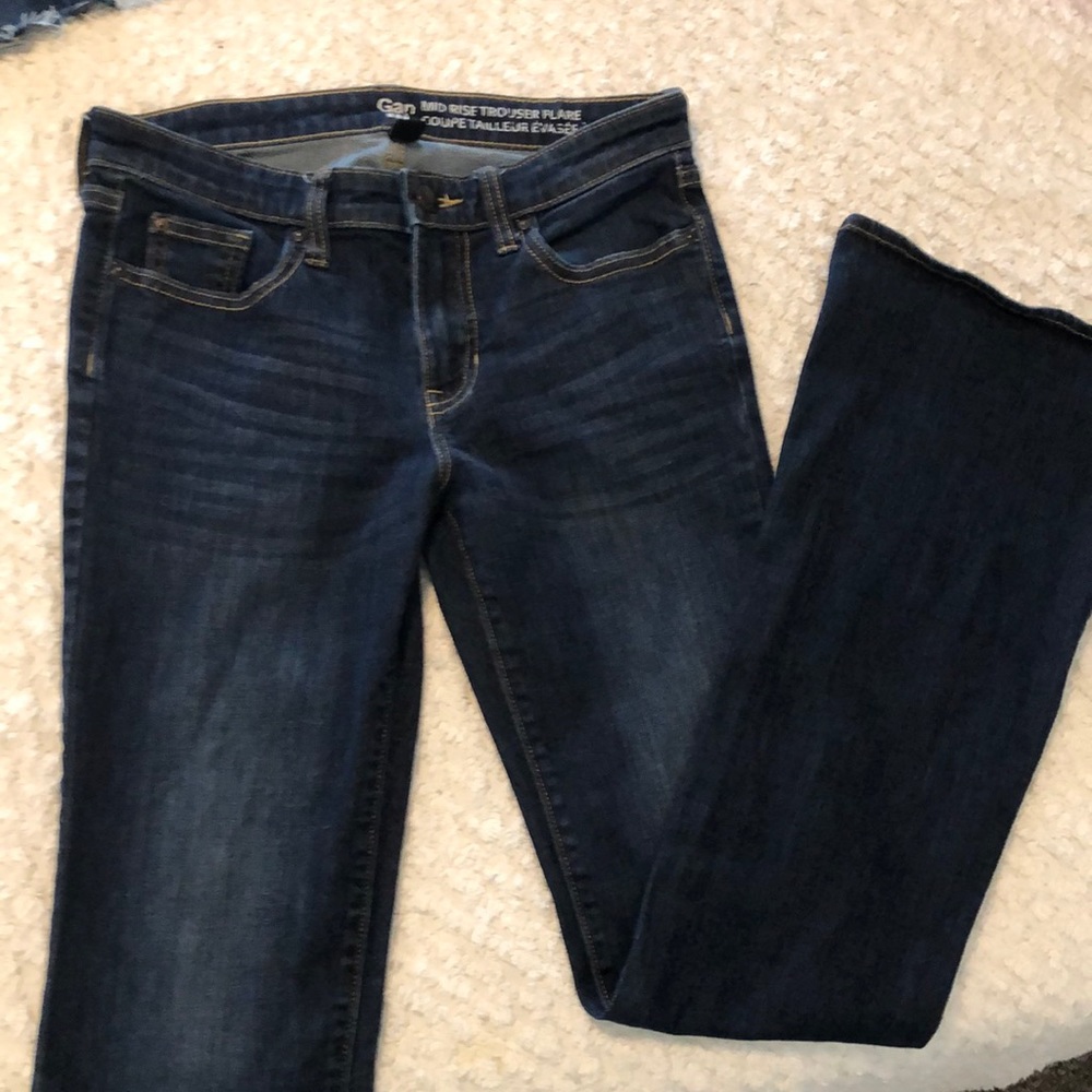Gap mid rise flare jeans.